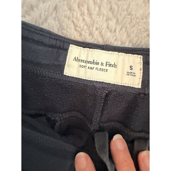 Abercrombie & Fitch Soft Fleece Shorts Women’s Small Navy Logo Drawstring - Picture 4 of 8